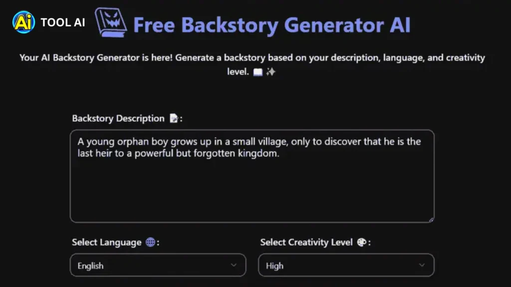 Backstory Generator in Action: Example